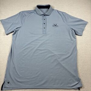 Greyson Polo Mens 2XL Blue Monster Performance Stretch Golf Short Sleeve Logo